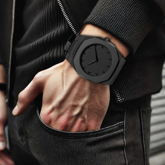 Arabic Black Aura Watch – Modern & Elegant