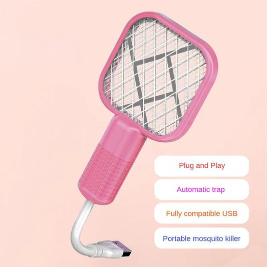 Portable USB Bug Zapper Racket with UV Light
