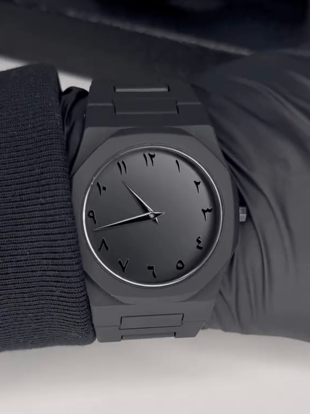 Arabic Black Aura Watch – Modern & Elegant