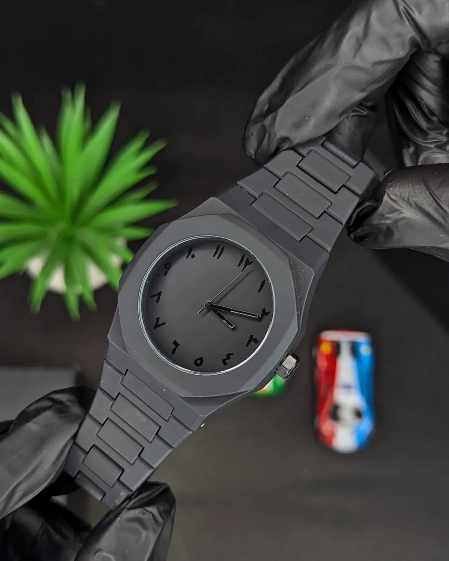 Arabic Black Aura Watch – Modern & Elegant