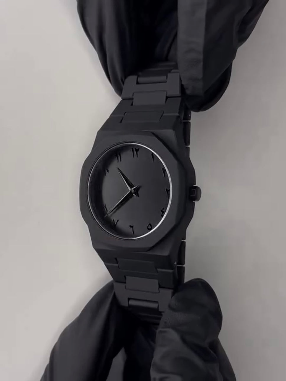 Arabic Black Aura Watch – Modern & Elegant