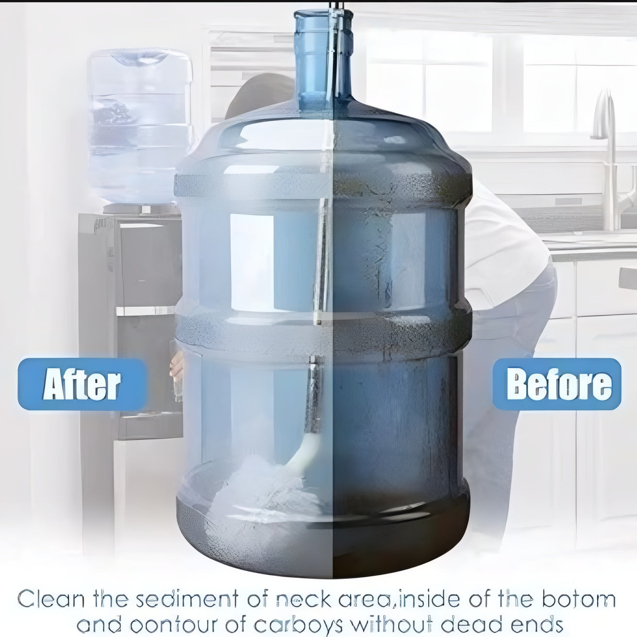 360° Bottle Cleaning Brush | 50cm Best For 19 - 25 Liter Bottles