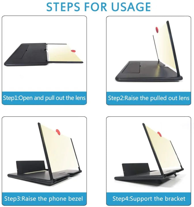Mobile Screen Magnifier | 12 Inch HD Screen Amplifier