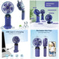 Premium LED Display Portable Mini Fan with hanging strap| Handheld, Desk Fan & Phone Holder