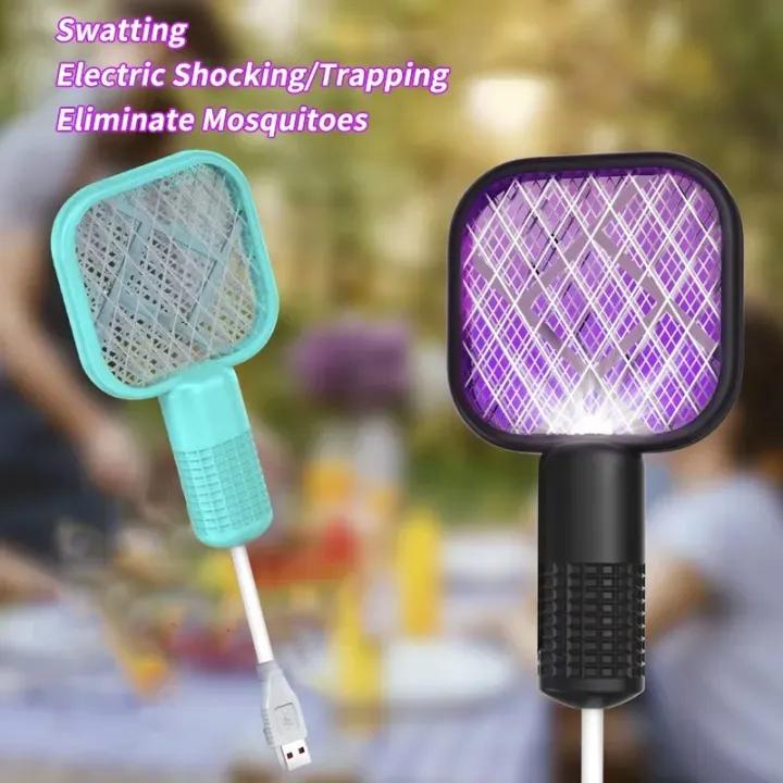 Portable USB Bug Zapper Racket with UV Light