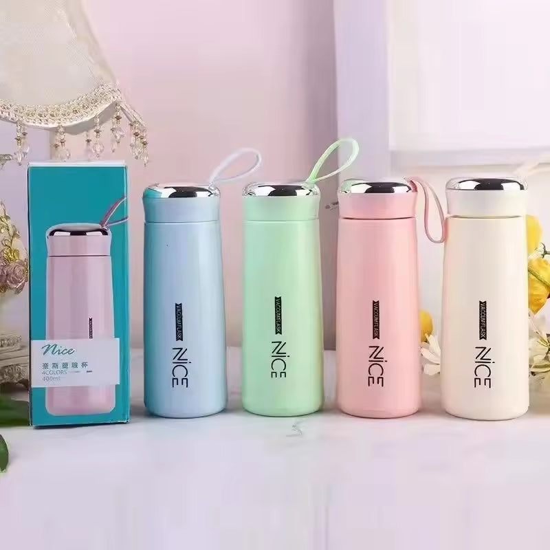 Nice Premium Vacuum Flask Bottle 400ml | Keep Drinks Hot & Cold